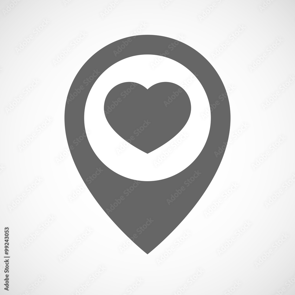Fototapeta premium Isolated map marker with a heart