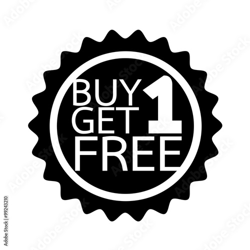 Buy one get one free Icon symbol Illustration design