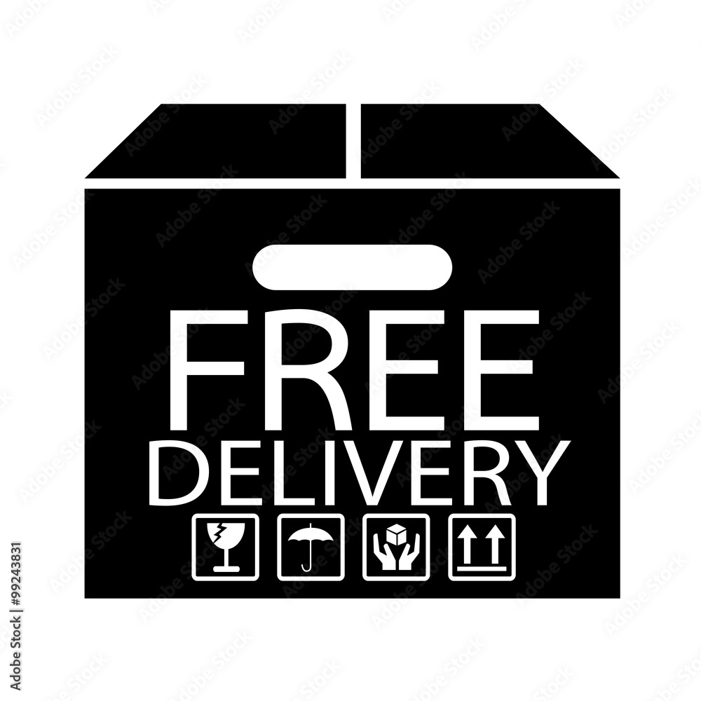 Free delivery Box icon Illustration symbol design Free delivery Box icon Illustration symbol design