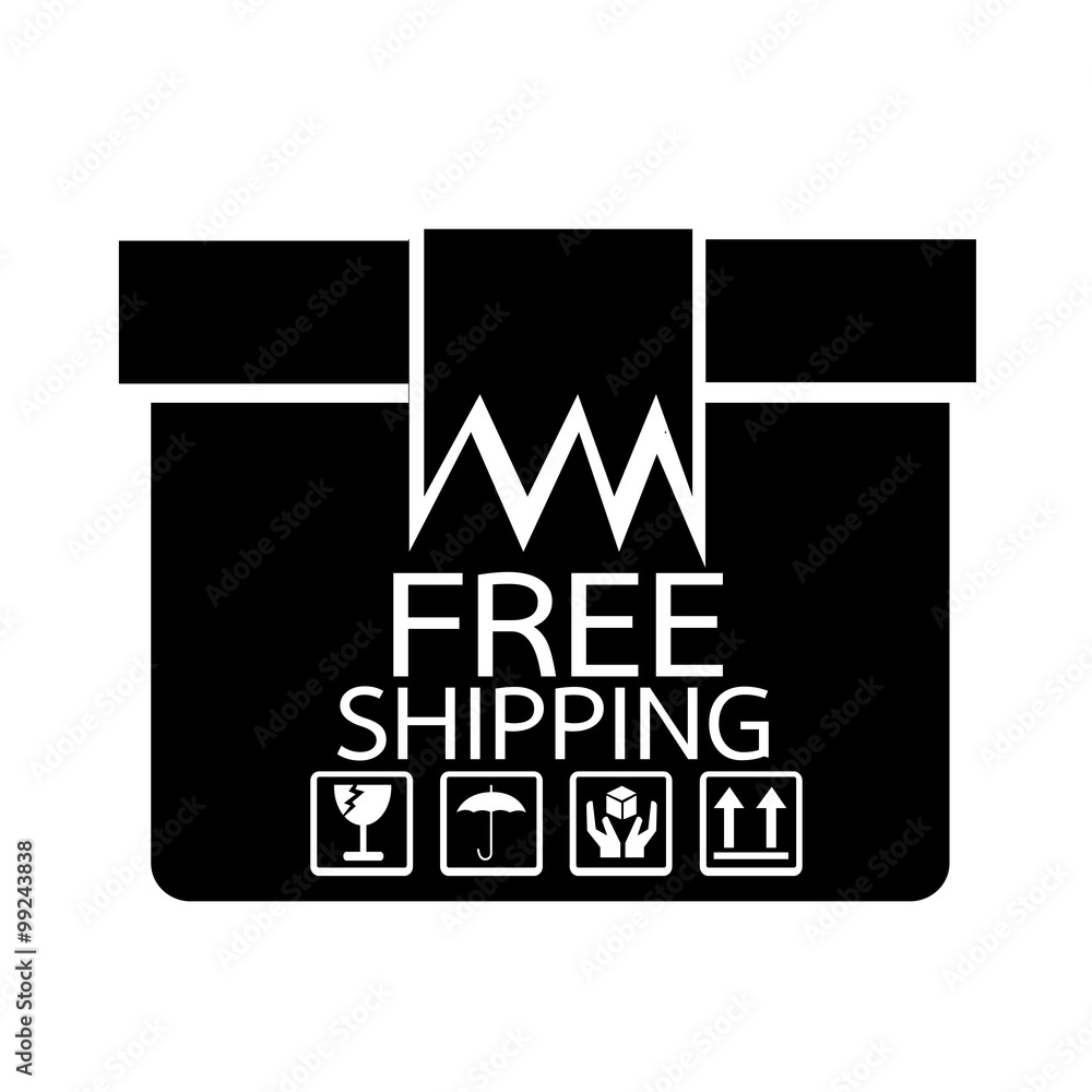 Free Shipping Box icon Illustration symbol design Free Shipping Box icon Illustration symbol design