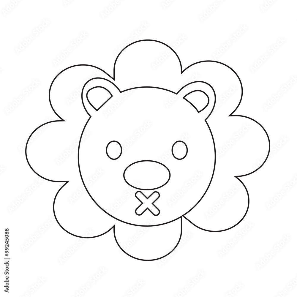 Cute Lion emotion Icon Illustration sign design Cute Lion emotion Icon Illustration sign design