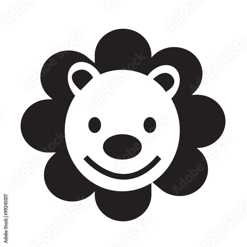 Fototapeta Naklejka Na Ścianę i Meble -  Cute Lion emotion Icon Illustration sign design
