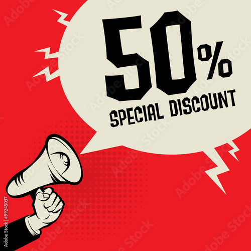 Megaphone Hand, business concept with text Special Discount