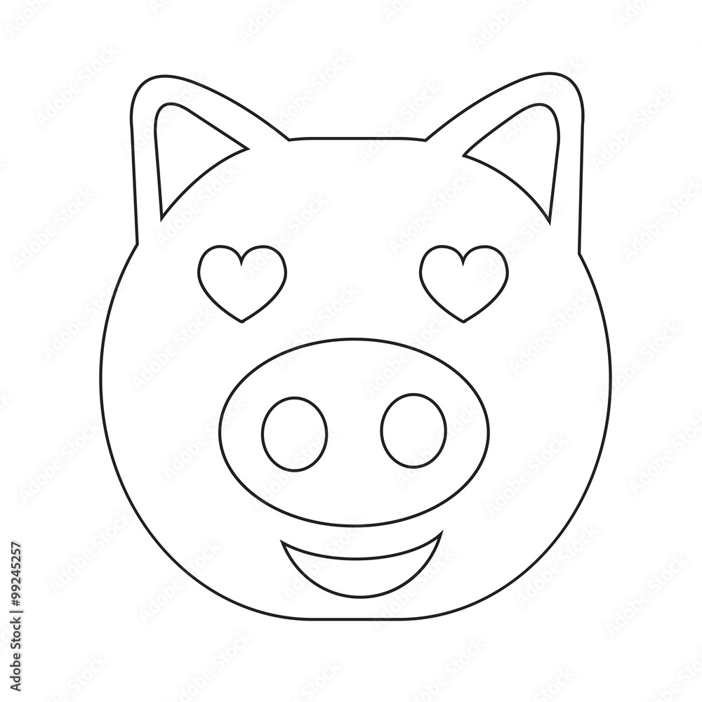 Cute pig emotion Icon Illustration sign design Cute pig emotion Icon Illustration sign design