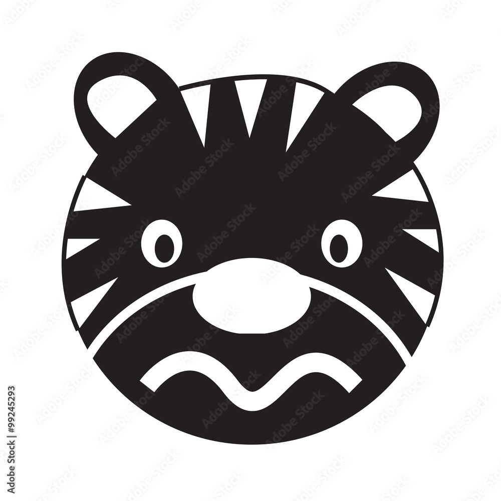Tiger Face emotion Icon Illustration sign design