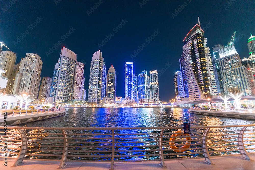 Dubai Marina night skyline Dubai Marina night skyline
