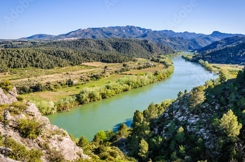 View of the Ebro River from the Miravet Castle, Spain