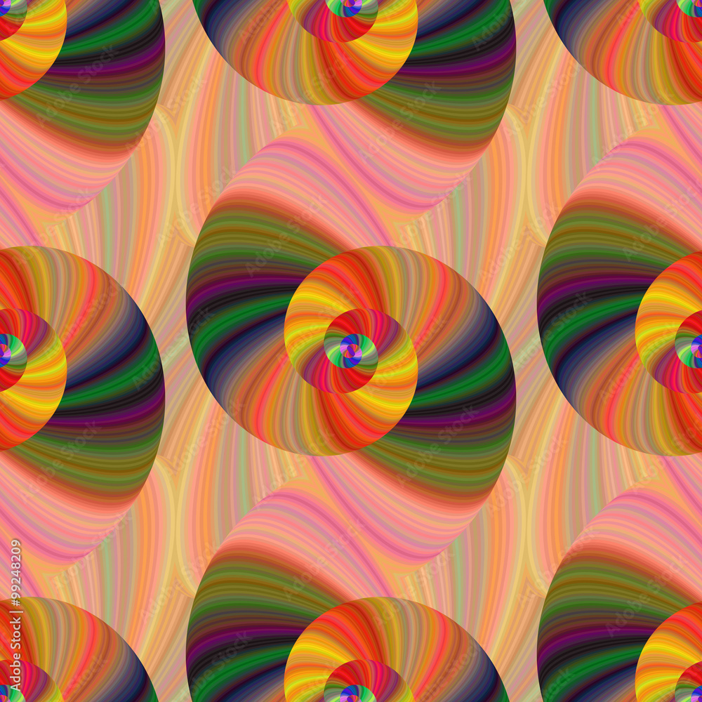 Obraz premium Colorful spiral fractal pattern