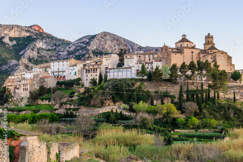 Sunset view of Tivissa, Spain photo