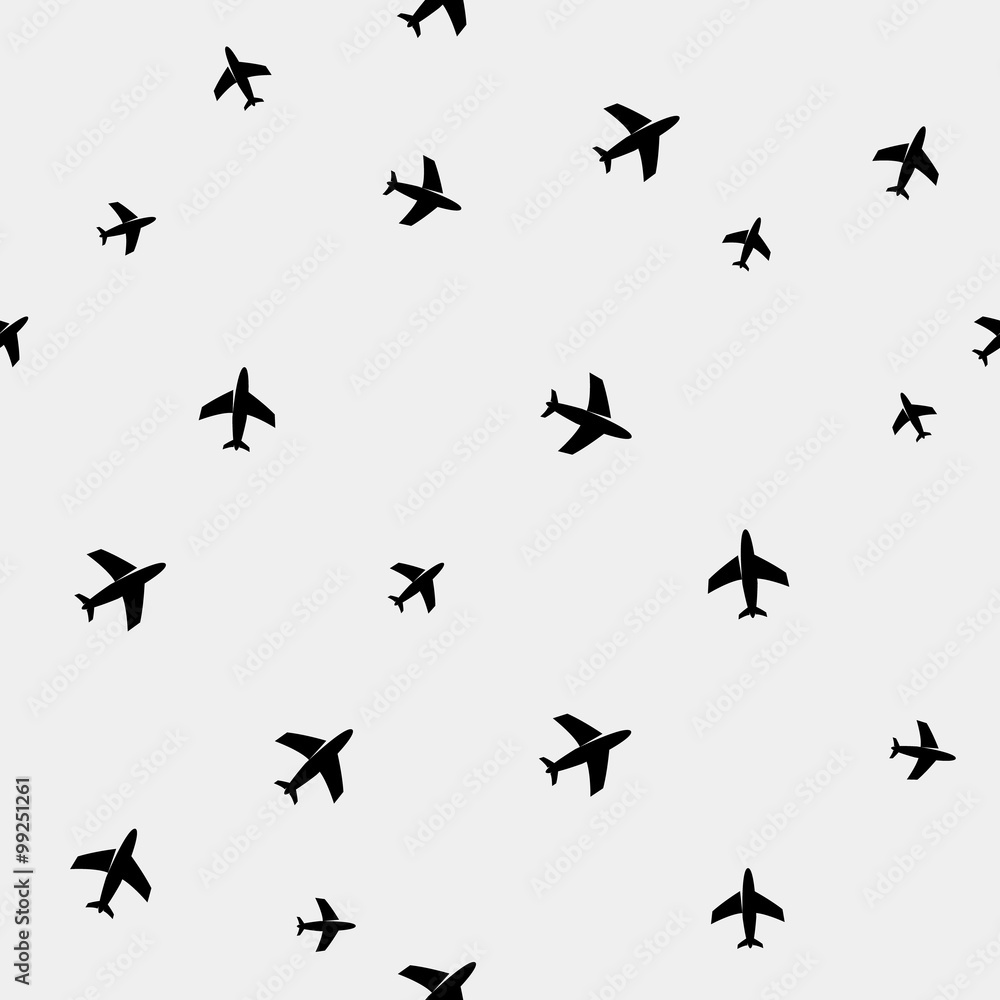 Geometric simple monochrome minimalistic vector holiday pattern planes Geometric simple monochrome minimalistic vector holiday pattern planes