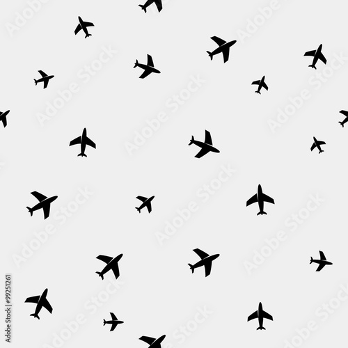 Geometric simple monochrome minimalistic vector holiday pattern planes