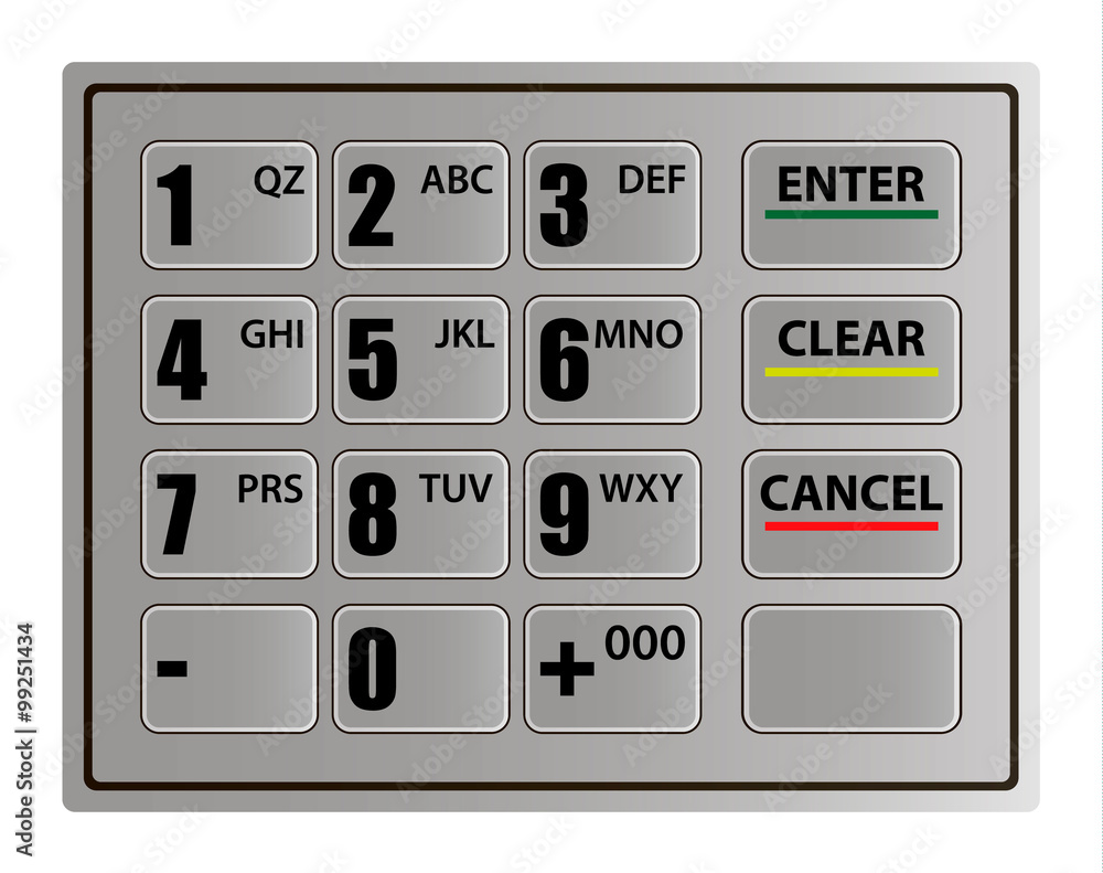 Realistic ATM keypad Realistic ATM keypad