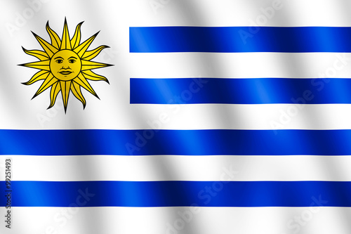 Flag of Uruguay waving in the wind