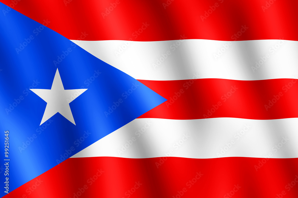 Flag of Puerto Rico waving in the wind Flag of Puerto Rico waving in the wind