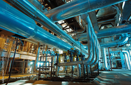 Industrial zone, Steel pipelines, valves and ladders