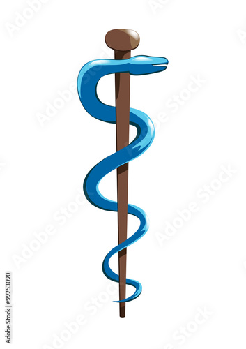 Vector image of the Rod or Staff of Asclepius/ aesculapius associated with medicine and healthcare