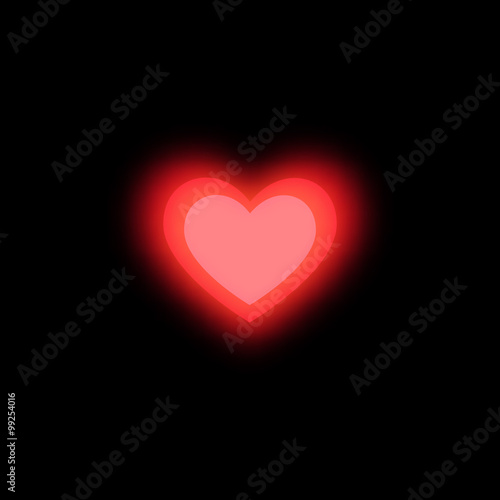 Blurry bright background with coloured heart