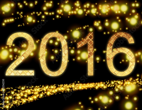 Gold New Year on back background