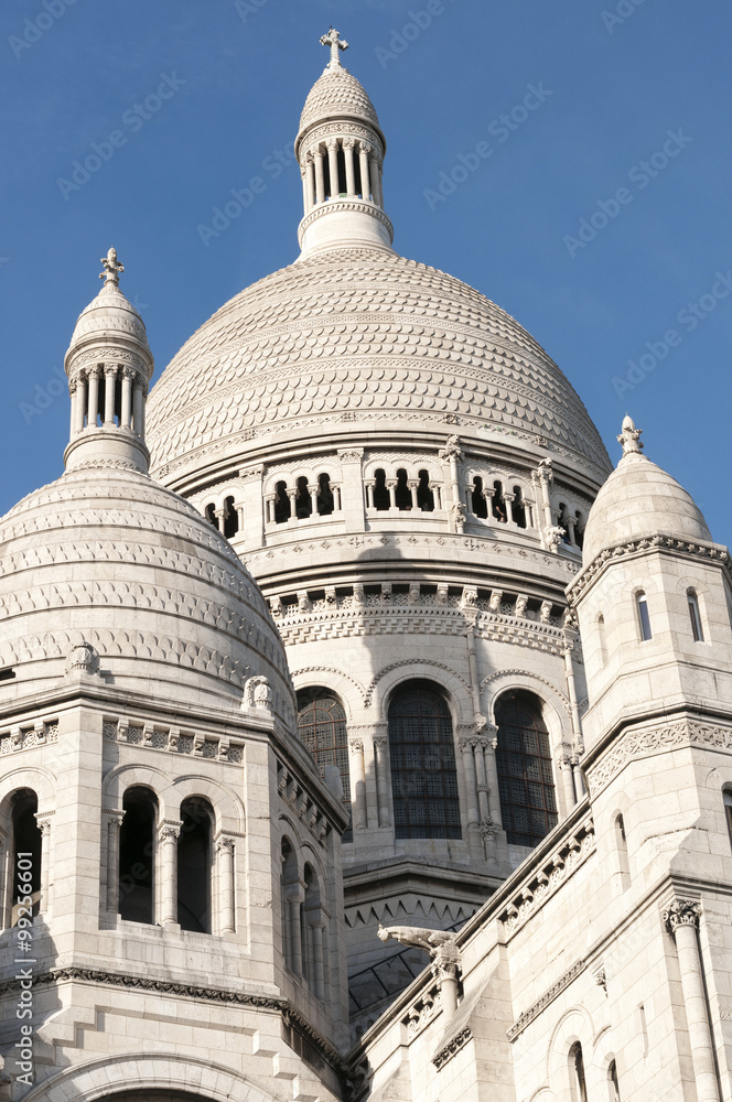 architectural detail of the Basilica of the Sacred Heart. Paris