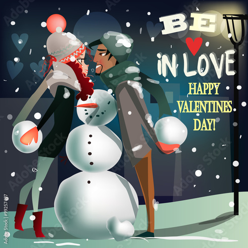 winter illustratio for valentines day