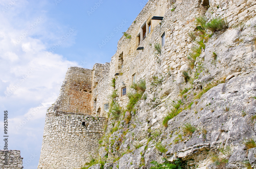 Walls of Spissky Hrad castle, Slovakia