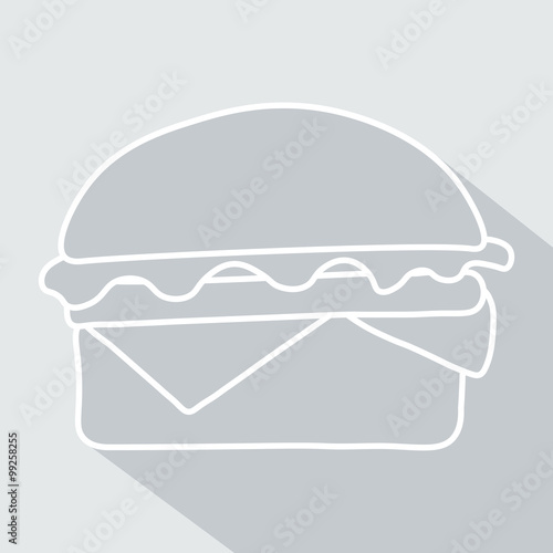 hamburger icon  symbol with long shadow. Vector illustration eps 10.