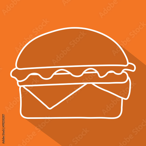 hamburger icon  symbol with long shadow. Vector illustration eps 10.