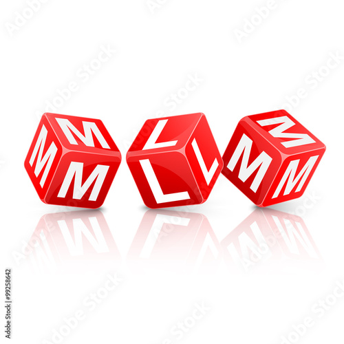 MLM or Multi Level Marketing on 3d dice,vector