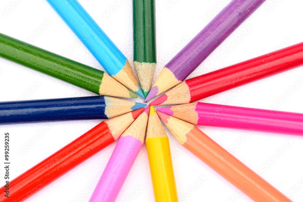 Group of colourful wooden pencils Group of colourful wooden pencils