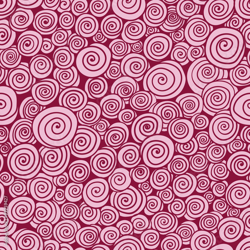Vector seamless hand drawn rose swirls pattern.