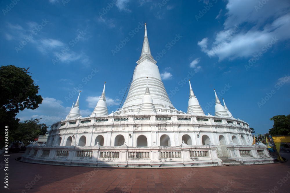 Phra Borom-mathat Maha Chedi  ( The Principal Pagoda ) in Wat Prayurawongsawas Worawihan temple ,Thonburi District, Bangkok city, Middle of T้hailand.