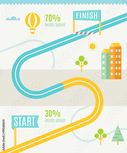 Road Map Infographics Template