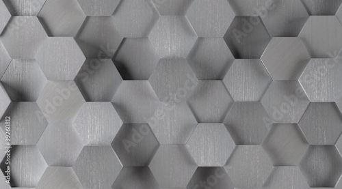 Silver Hexagonal Tile Background (Lights On)