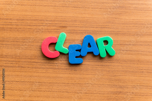 clear colorful word