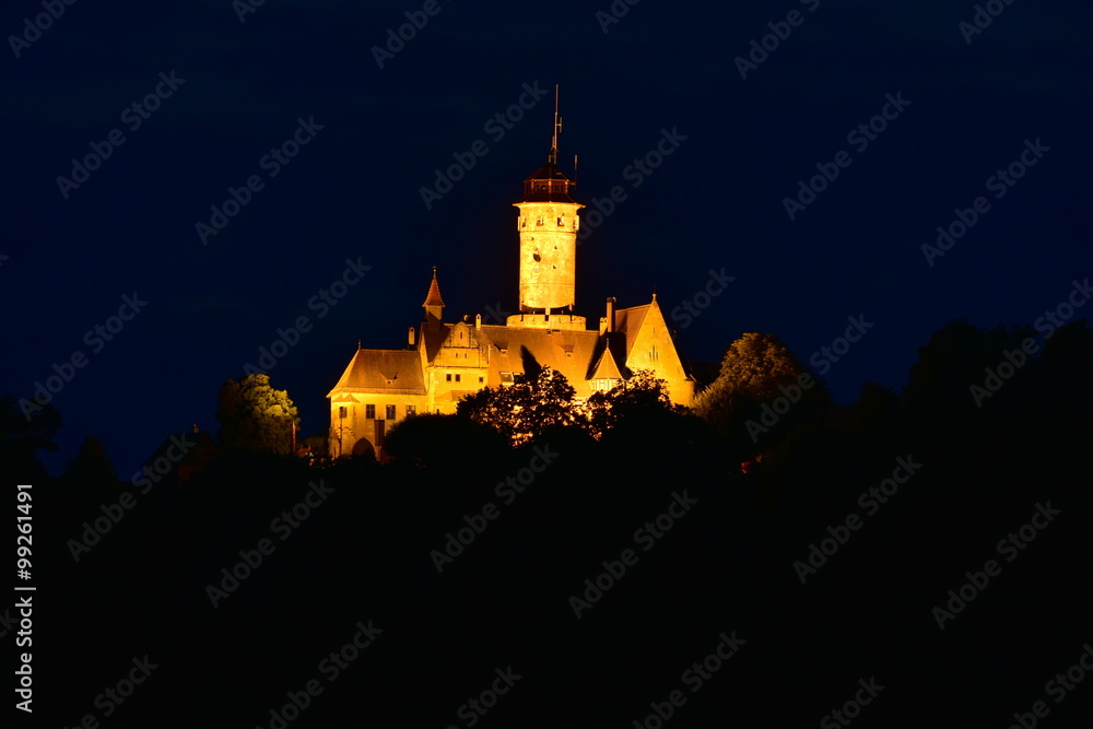 The ALTENBURG castle in Bamberg, Bavaria, Germany, illuminated at night