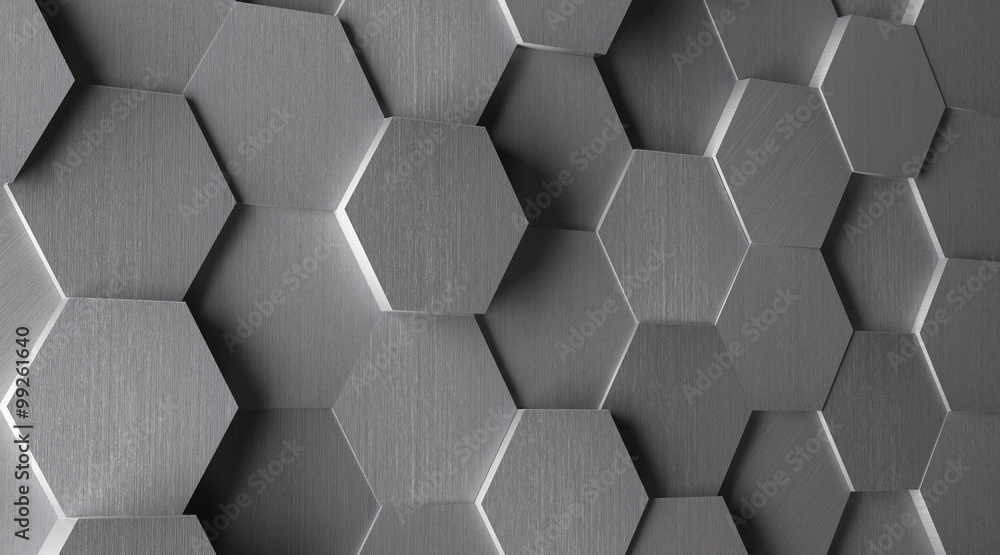 3D Hexagonal Aluminum Tile Background 3D Hexagonal Aluminum Tile Background
