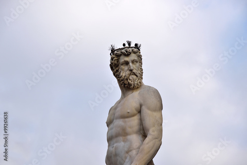 statua di nettuno, piazza della signoria, Firenze, Italia