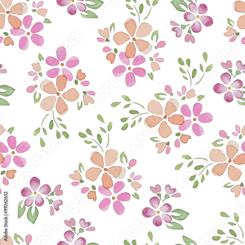 Seamless Patterns with  watercolor flowers © lovelava