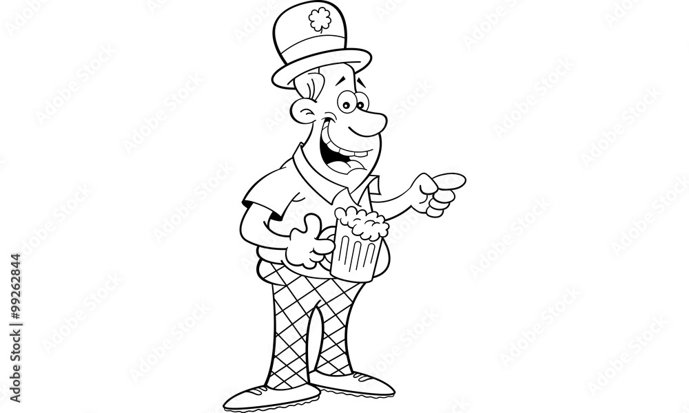 Black and white illustration of a man wearing a derby and pointing. Black and white illustration of a man wearing a derby and pointing.