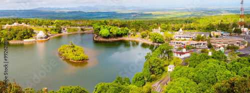 Ganga Talao also known as Grand Bassin crater lake on Mauritius. It is considered the most sacred Hindu place. There is a temple dedicated to Lord Shiva, Lord Hanuman, Goddess Lakshmi and others Gods. © Kletr