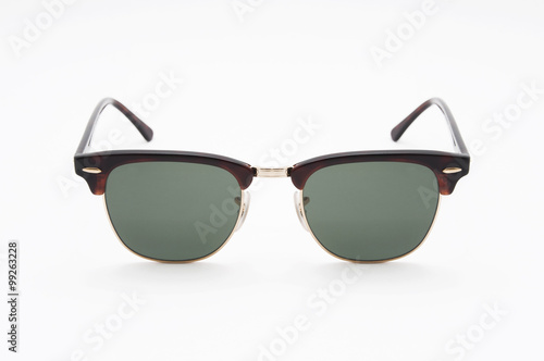 Retro brown sunglasses . Isolated on a white background