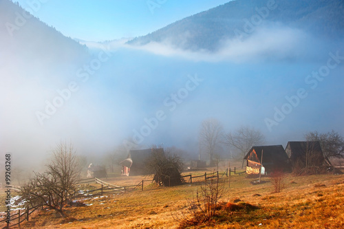 Carpathians in the mist