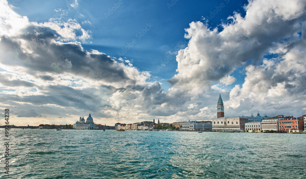 Dramatic clouds above a Venice cityscape Dramatic clouds above a Venice cityscape