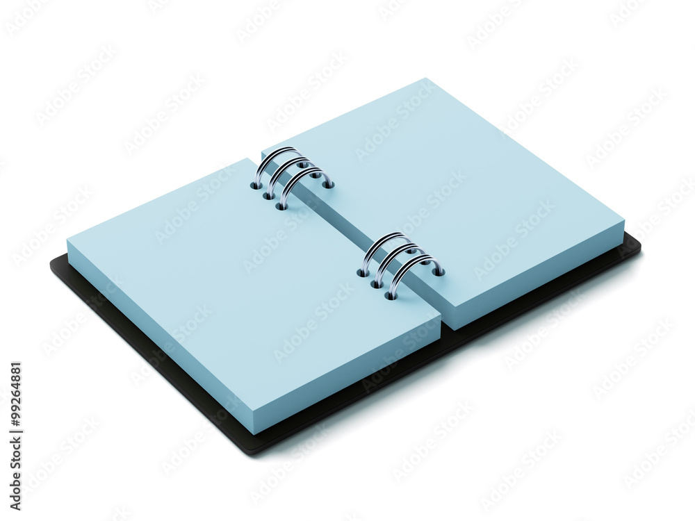 Blank Blue Paper Notepad isolated on white background Blank Blue Paper Notepad isolated on white background