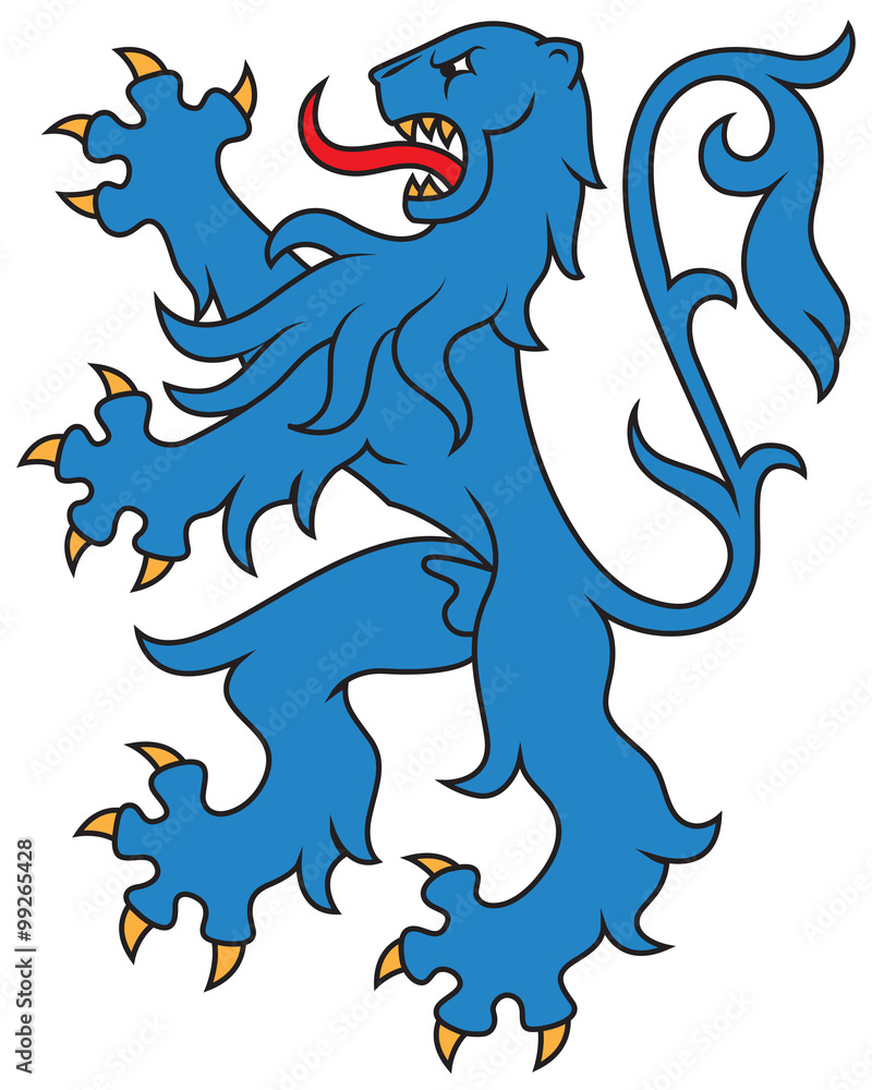 Obraz premium Heraldic lion, isolated. Vector illustration