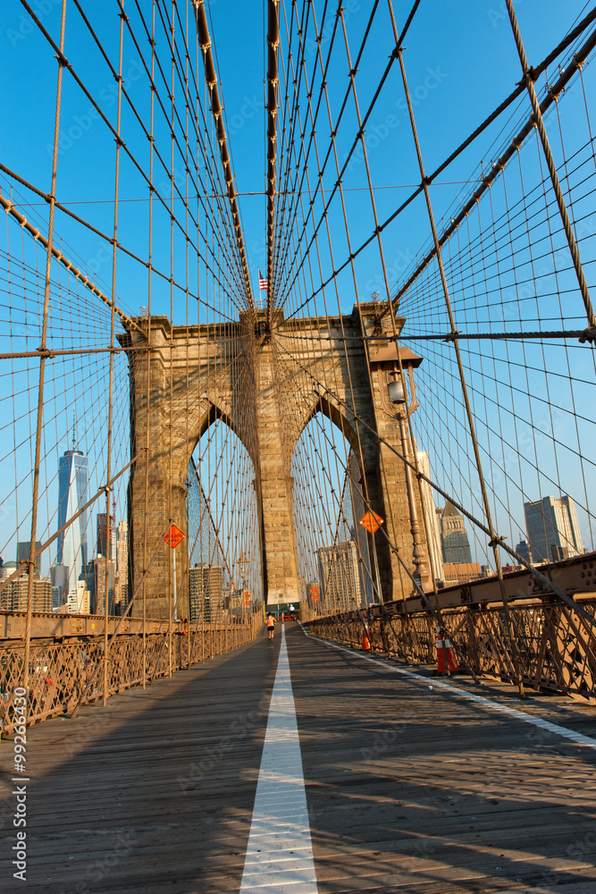 Fototapeta premium Sieć linek zwieszakowych Brooklyn Bridge