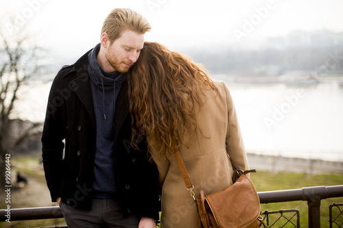 Young loving couple outdoor