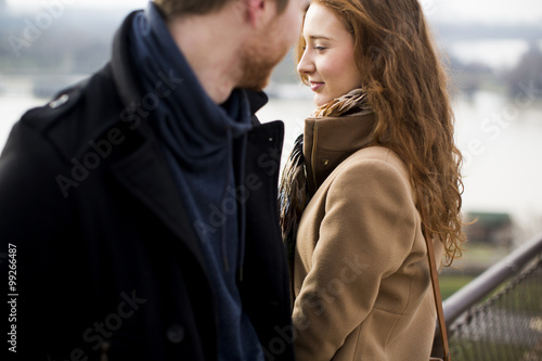 Young loving couple outdoor