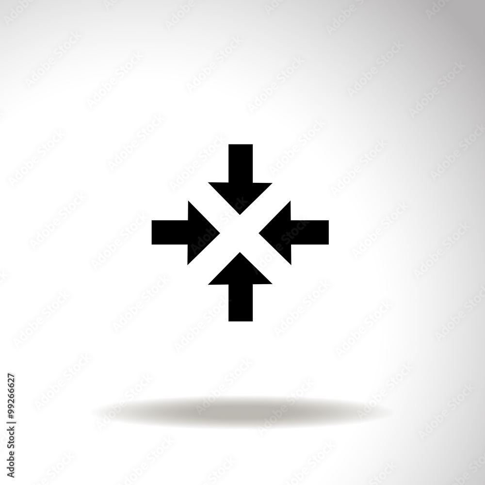 Arrows vector icon. Inside. Arrows vector icon. Inside.