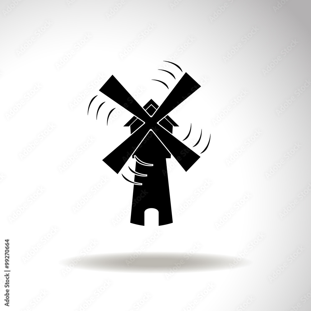 Obraz premium Windmill vector icon.